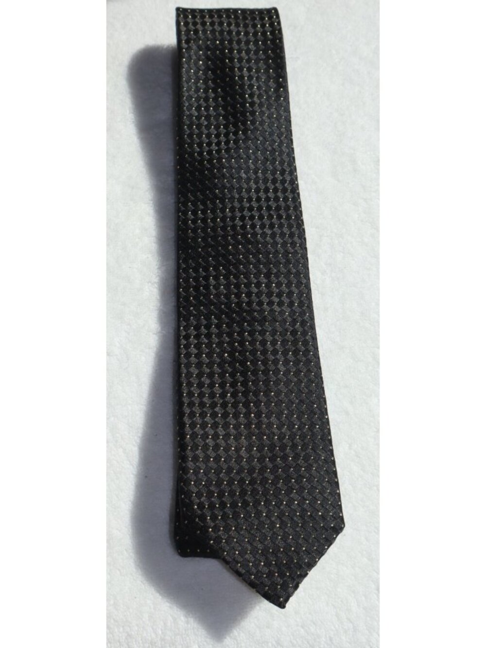 Trump Signature Collection Black & Gold Woven Diamond Tie Power Suit Necktie